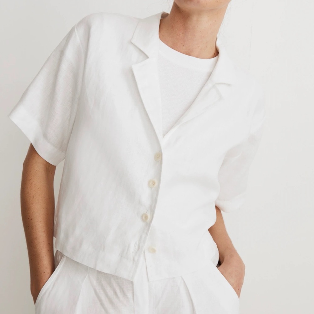 NWT Madewell 100% Linen Resort Shirt